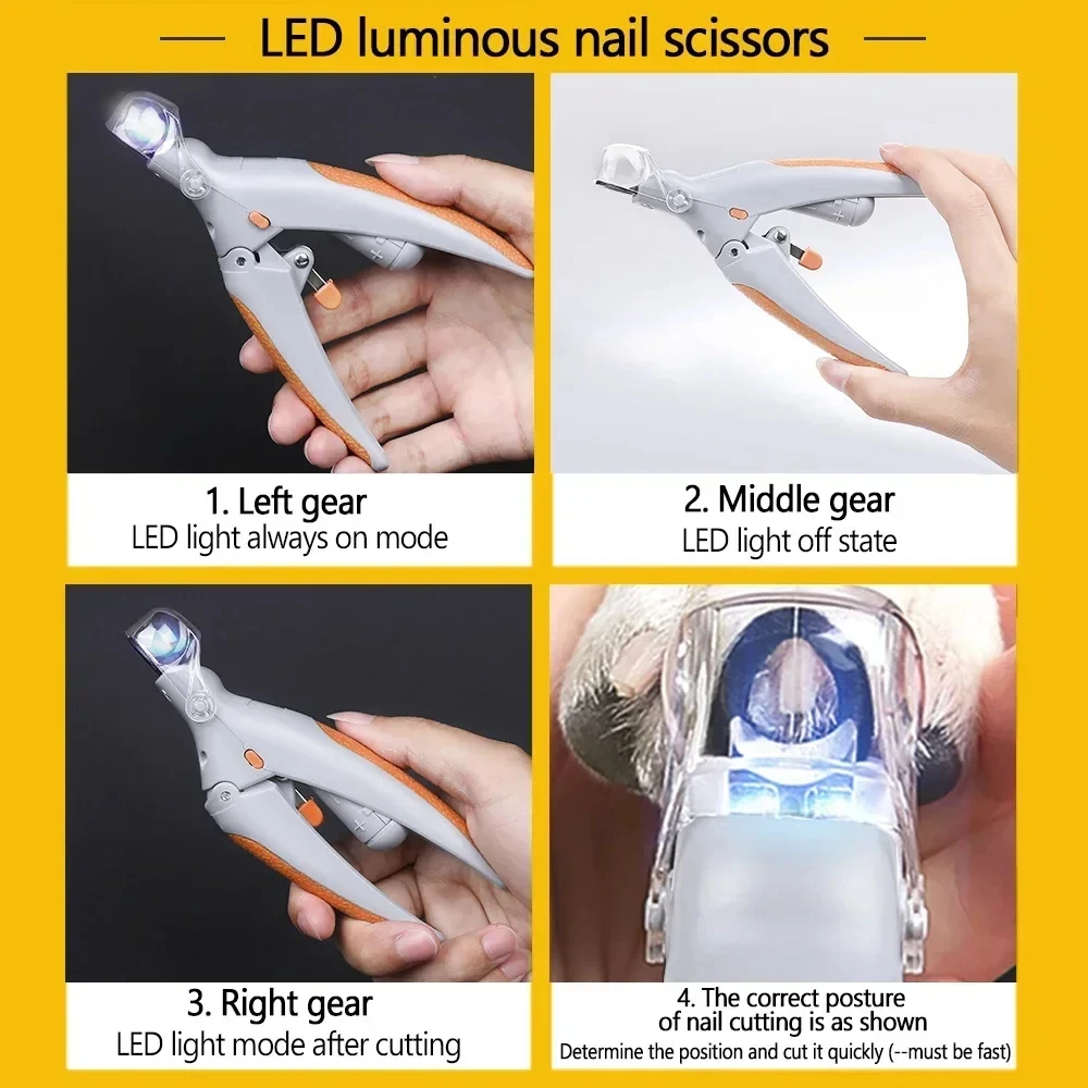 Forbici professionali per unghie di animali domestici con Luce LED - immagine 6