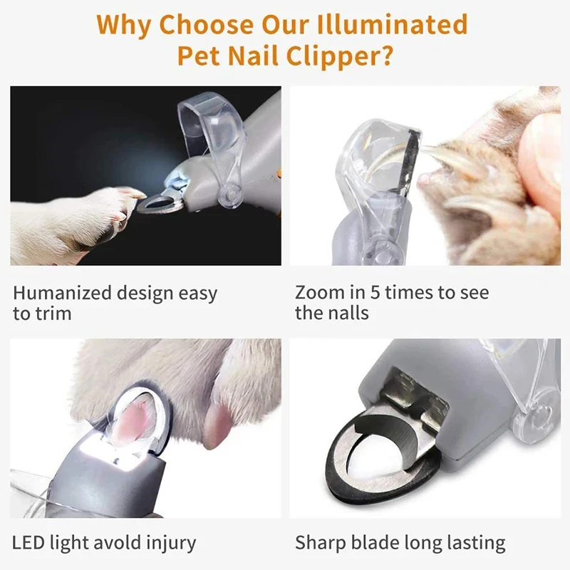 Forbici professionali per unghie di animali domestici con Luce LED - immagine 3