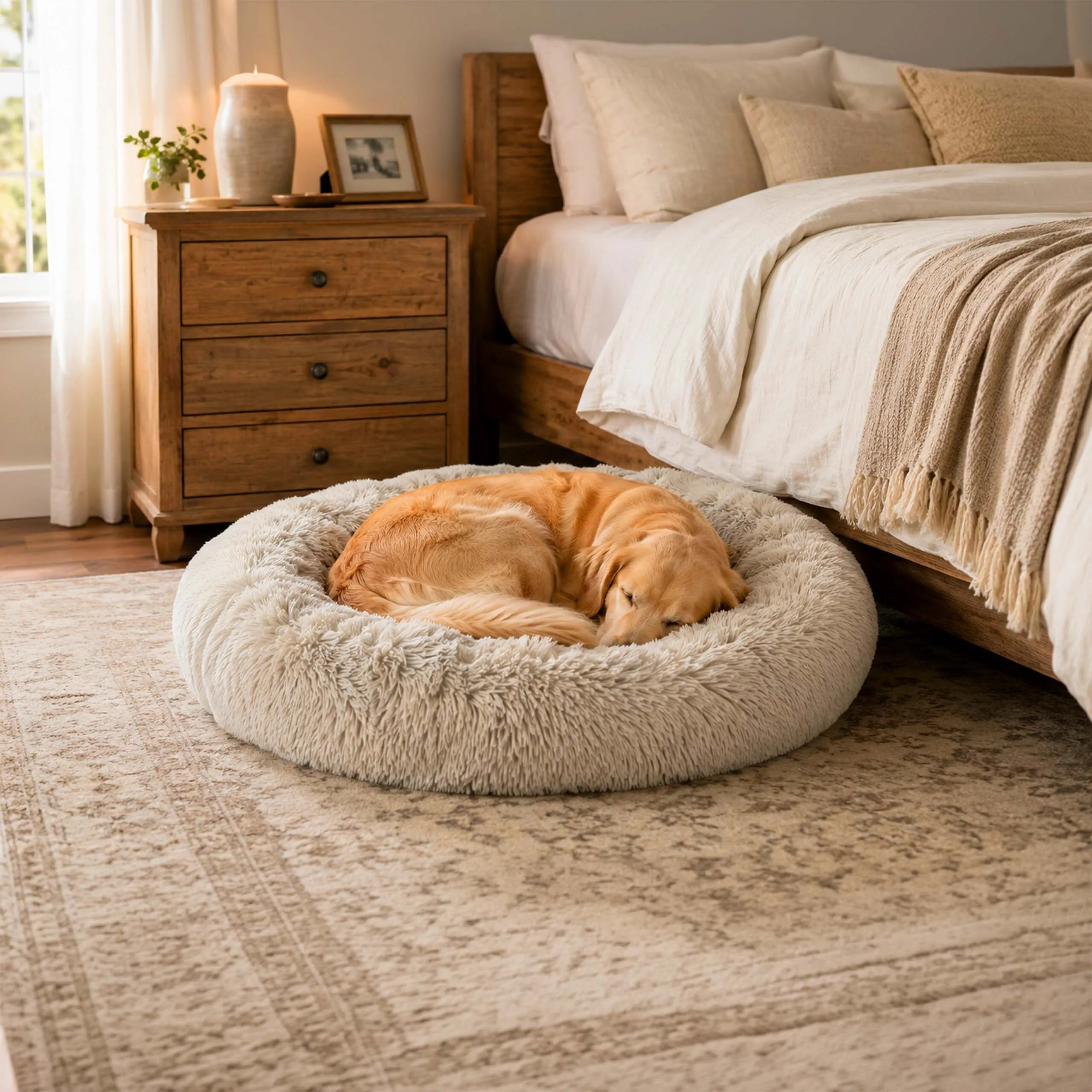 Cuccia per cani, cuscino rotondo - immagine 2