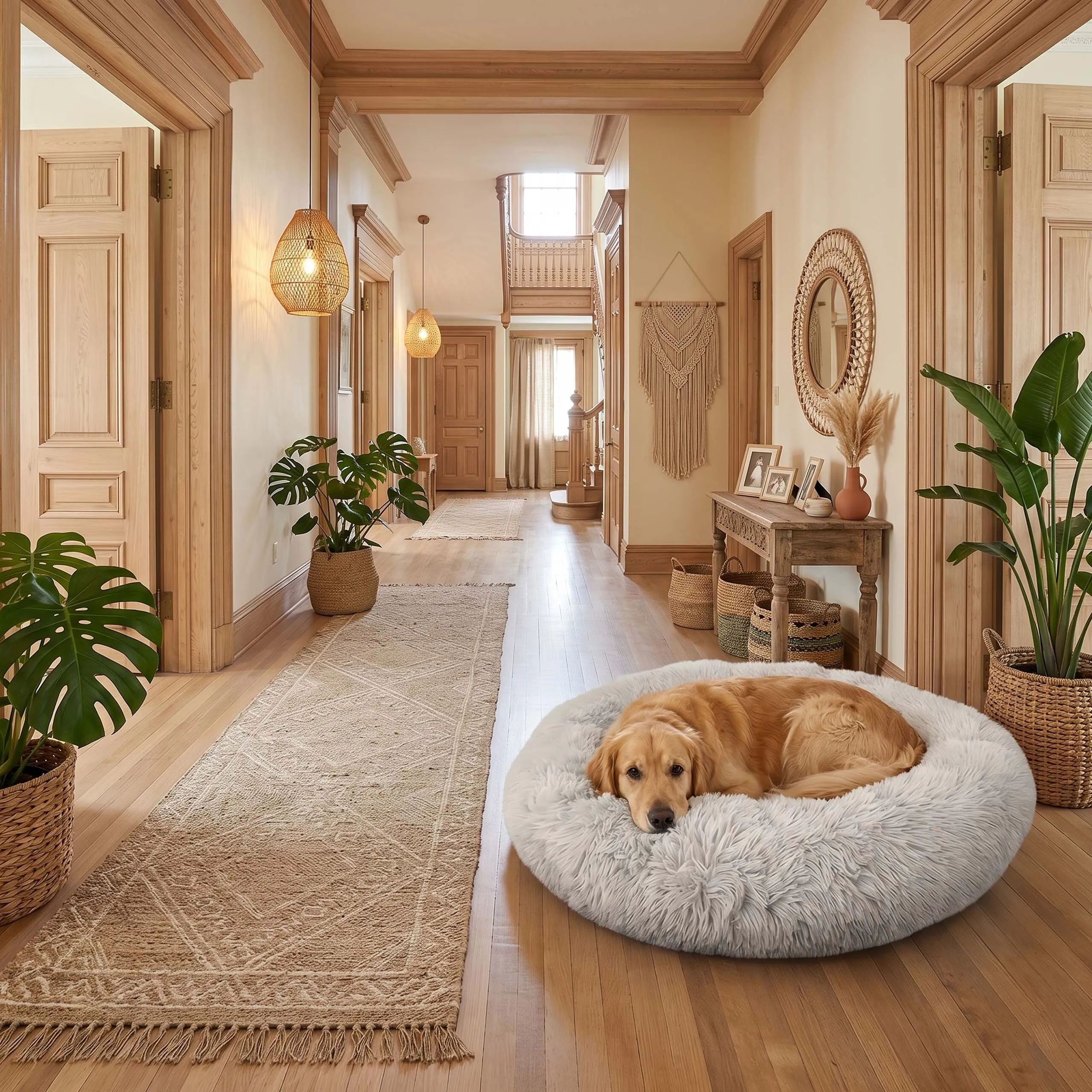Cuccia per cani, cuscino rotondo - immagine 3